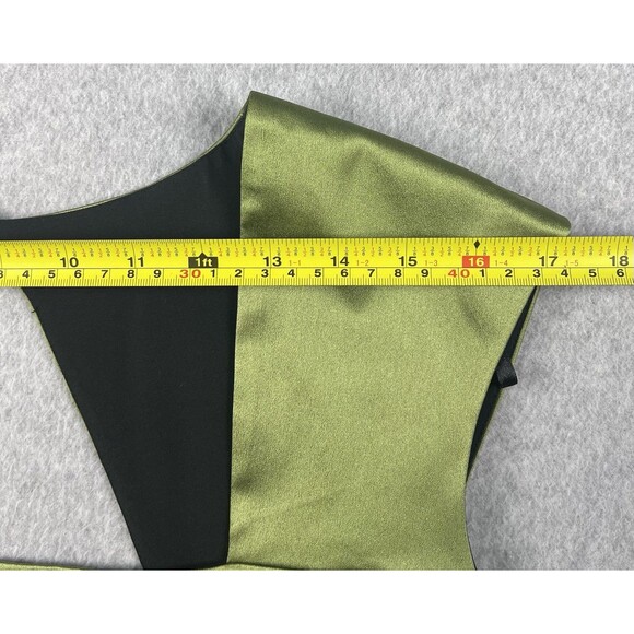 Donna Ricco Dress Womens 14 Green Satin Keyhole Back Sheath Skirt Formal Wedding - Picture 8 of 16